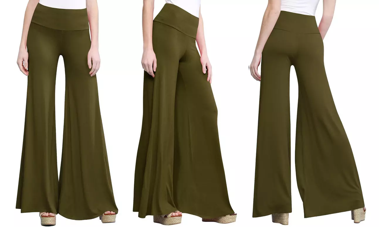 Made by Johnny Women's Casual Comfy Wide Leg Palazzo Pants