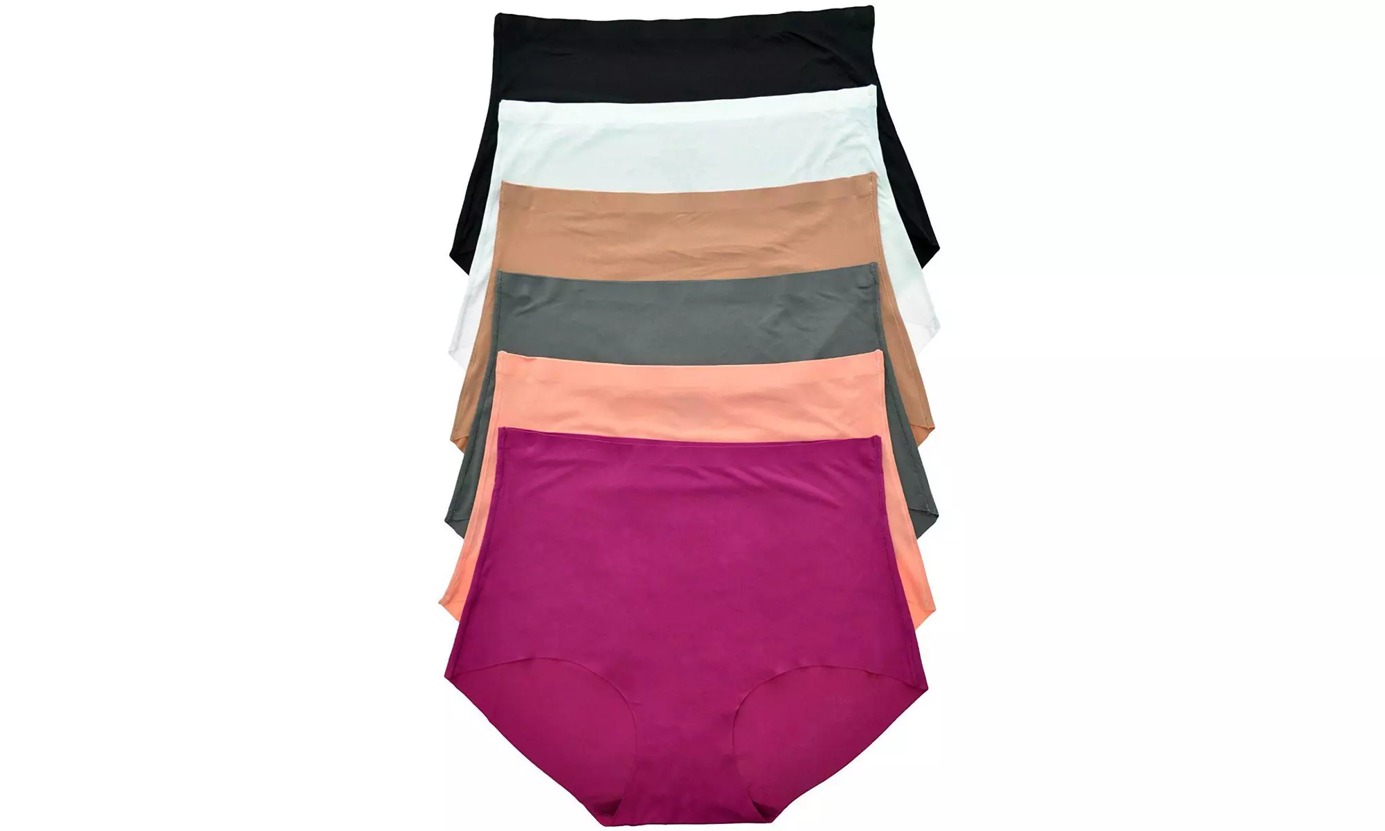 (6 Pack) Women's High Waisted Seamless Basic Laser Cut Panties