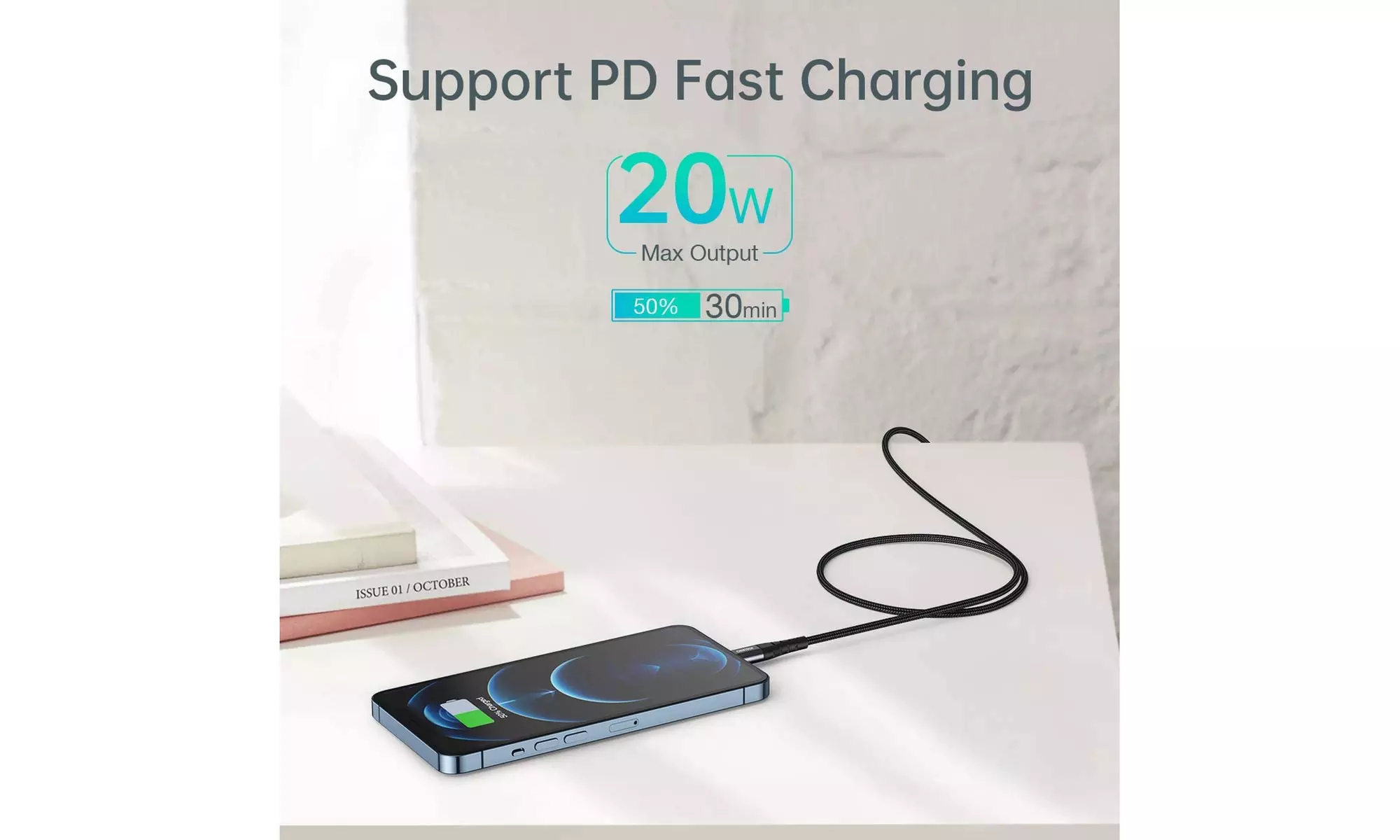  USB C to Lightning Cable 10ft/3M Fast Charging Cable Braided for iPhone 