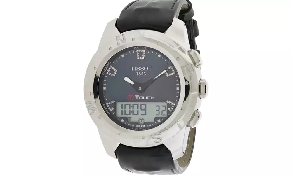 Tissot T-Touch II Diamond Titanium Leather Ladies Watch T0472204612600 - Primary Image
