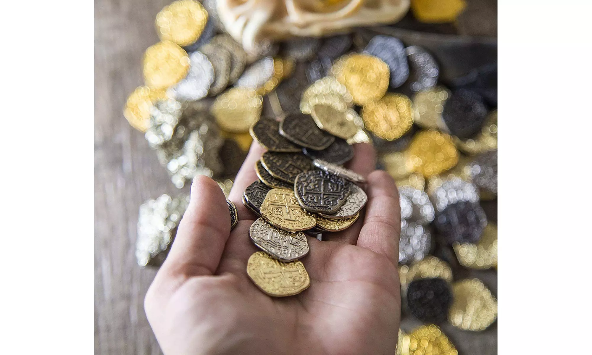 Metal Coin Pirate Treasure - Gold, Silver, Antique and Rustic Style Finishes - Second Medium