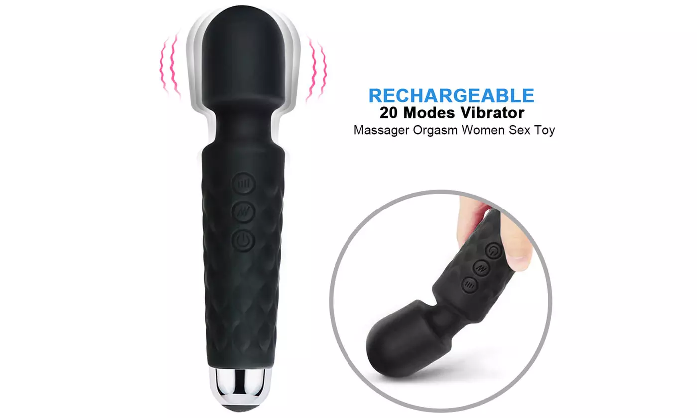 20 Frequency Powerful AV Vibrator G Spot Magic Wand Massager USB Rechargeable
