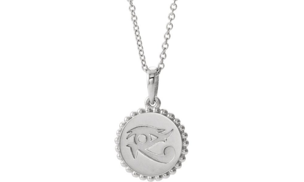 Paris Jewelry White Gold Plated Eye of Horus Pendant