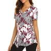 Image 3: Women's Casual Print Tee Tops Summer Short Sleeve Shirts Tunics