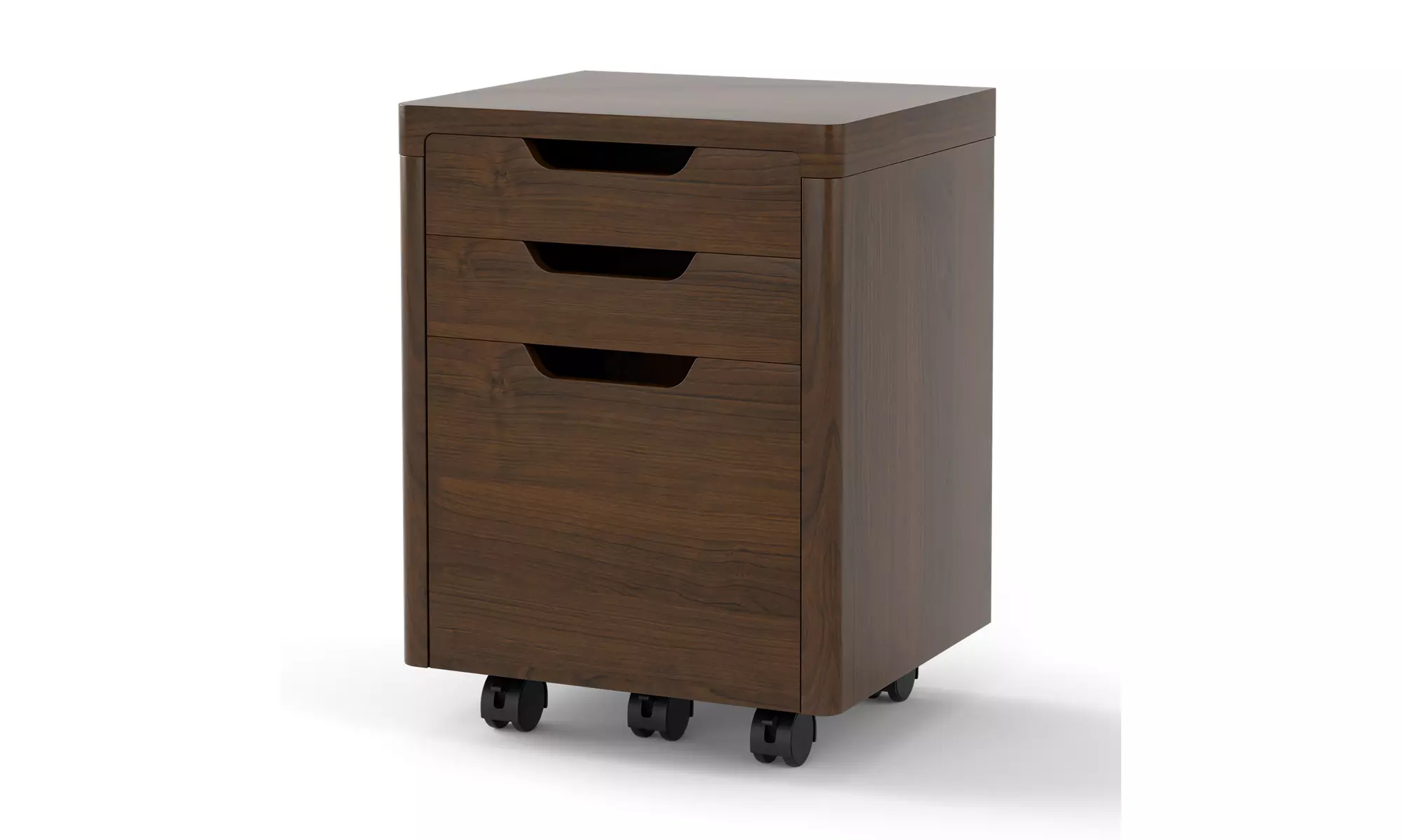 Costway 3 Drawer Rolling File Cabinet w/ Wheels Vertical Printer Stand Walnut - Primary Image