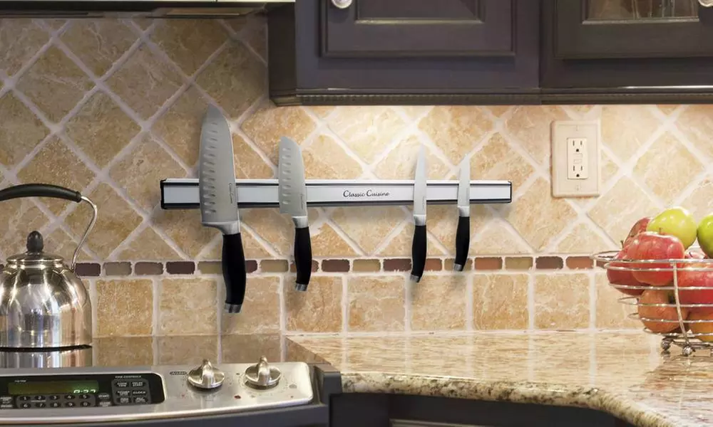 Magnetic Knife Storage Strip - Aluminum Bar with Magnets - Space Saving Storage - Primary Image