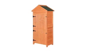 Outdoor Storage Shed Wood Garden Waterproof Tool Storage Cabinet