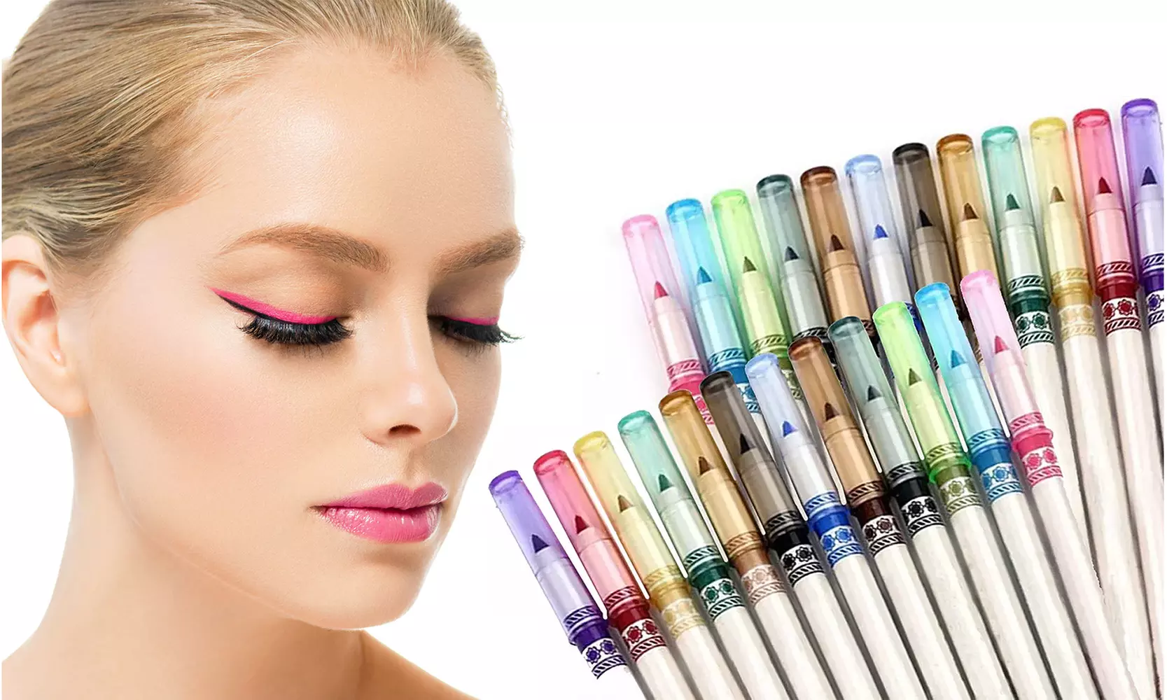 Professional Multicolor Eyeliner & LipLiner Precision Pencils (12 or 24-Pack) - Primary Image