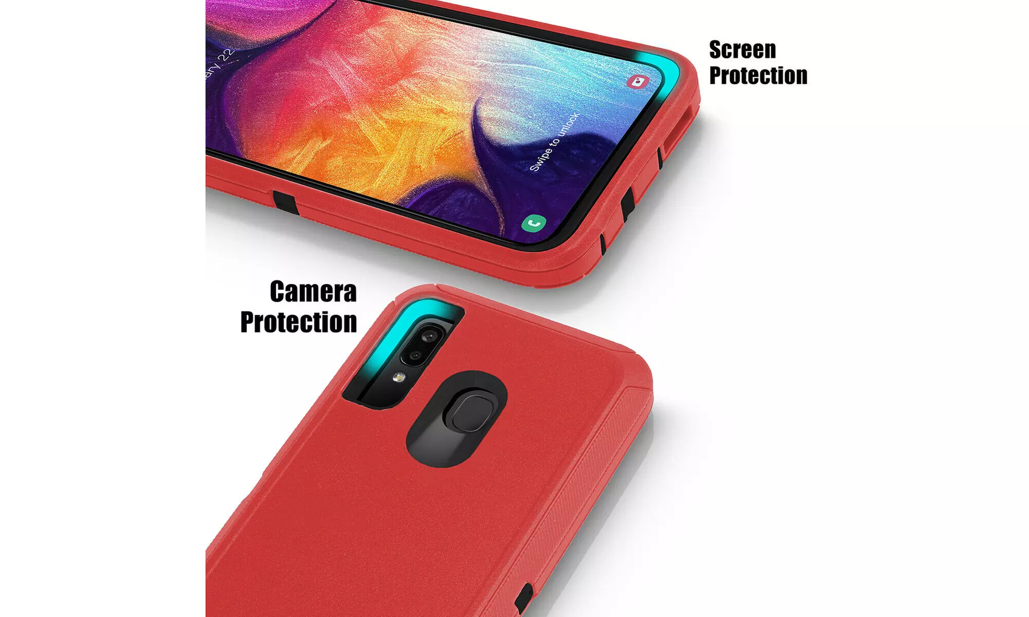 For Samsung Galaxy A20/Galaxy A30 Heavy Duty Hybrid Shockproof Case Cover