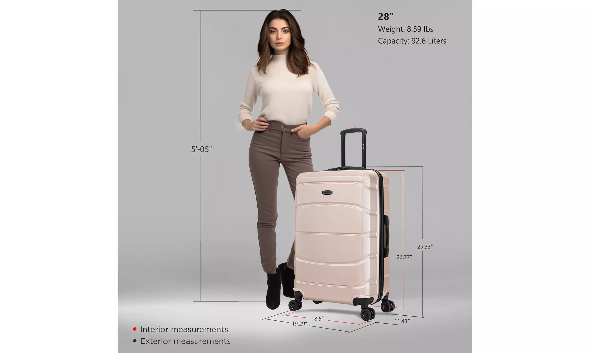 DUKAP Sense Lightweight Hardside Spinner Luggage 20"/24"/28"