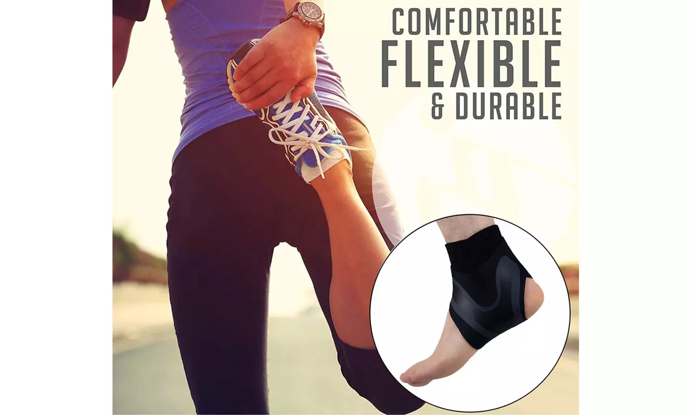 1 Pair Elastic Adjustable Ankle Brace Support Sports Protector Foot Wrap