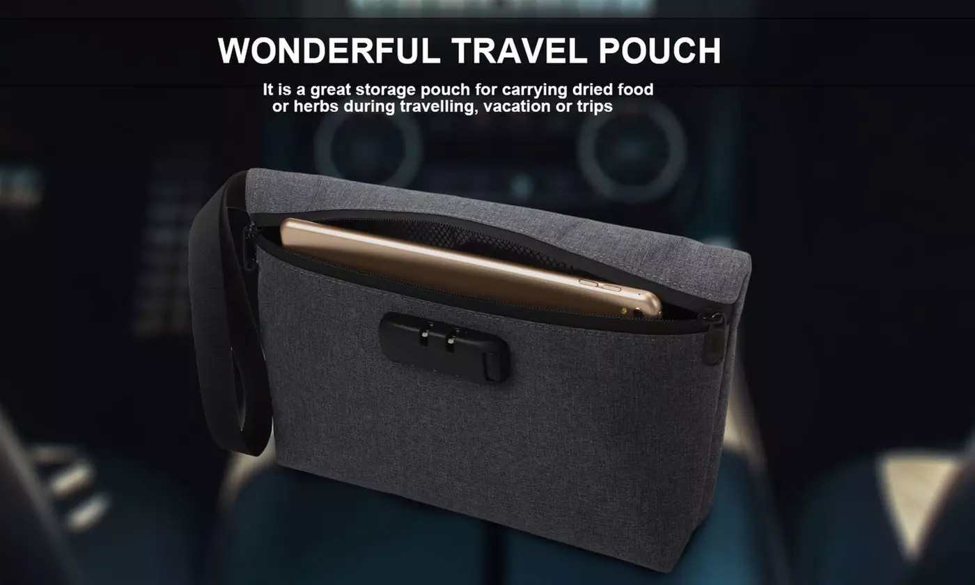 Durable Odor Proof Stash Bag Travel Storage Pouch with Combination Lock