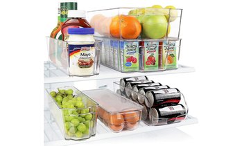 Fridge and Freezer Stackable Storage Organizer Bins Set (6-Piece)