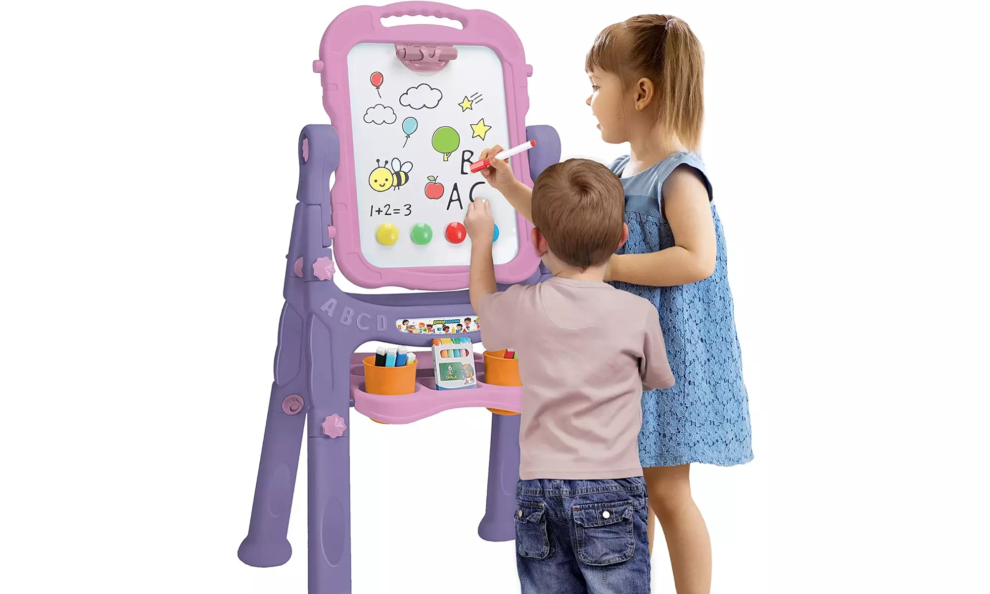Playzoom 3 in 1 Multi Functioning Double Sided Drawing Easel for Kids - Primary Image