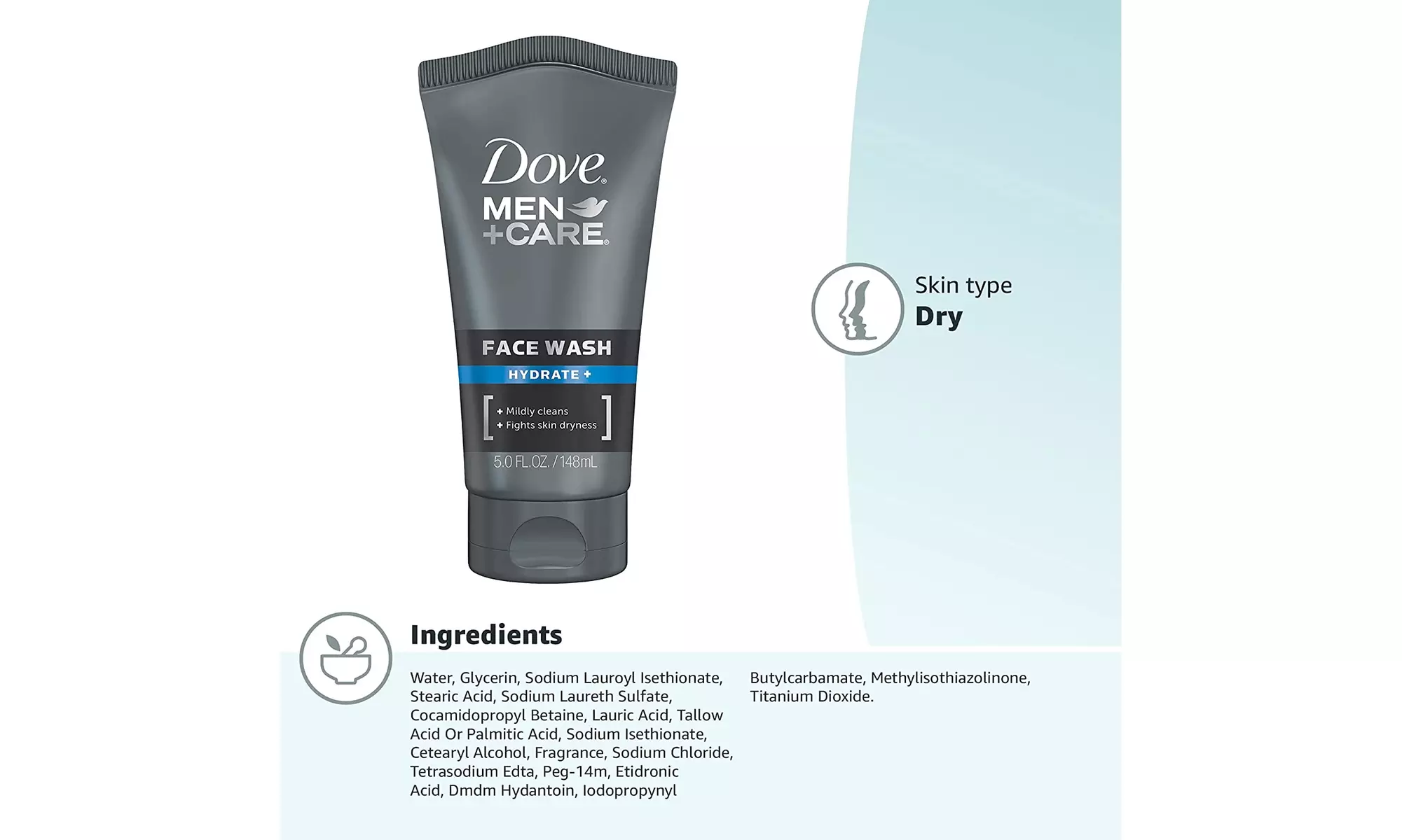 DOVE MEN  plus CARE Face Wash Hydrate Plus, 5 Fl Oz - Second Medium