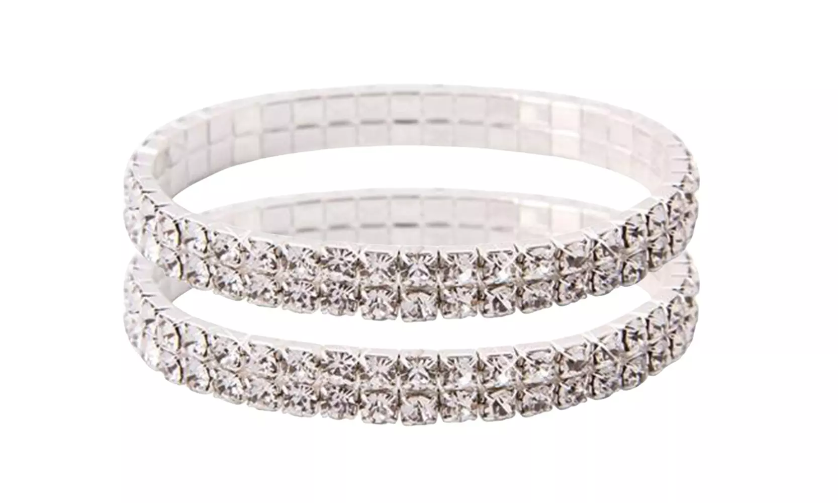 Double Tier Tennis Stretch Bracelet - made with crystals from Swarovski (2-Pack) - Primary Image