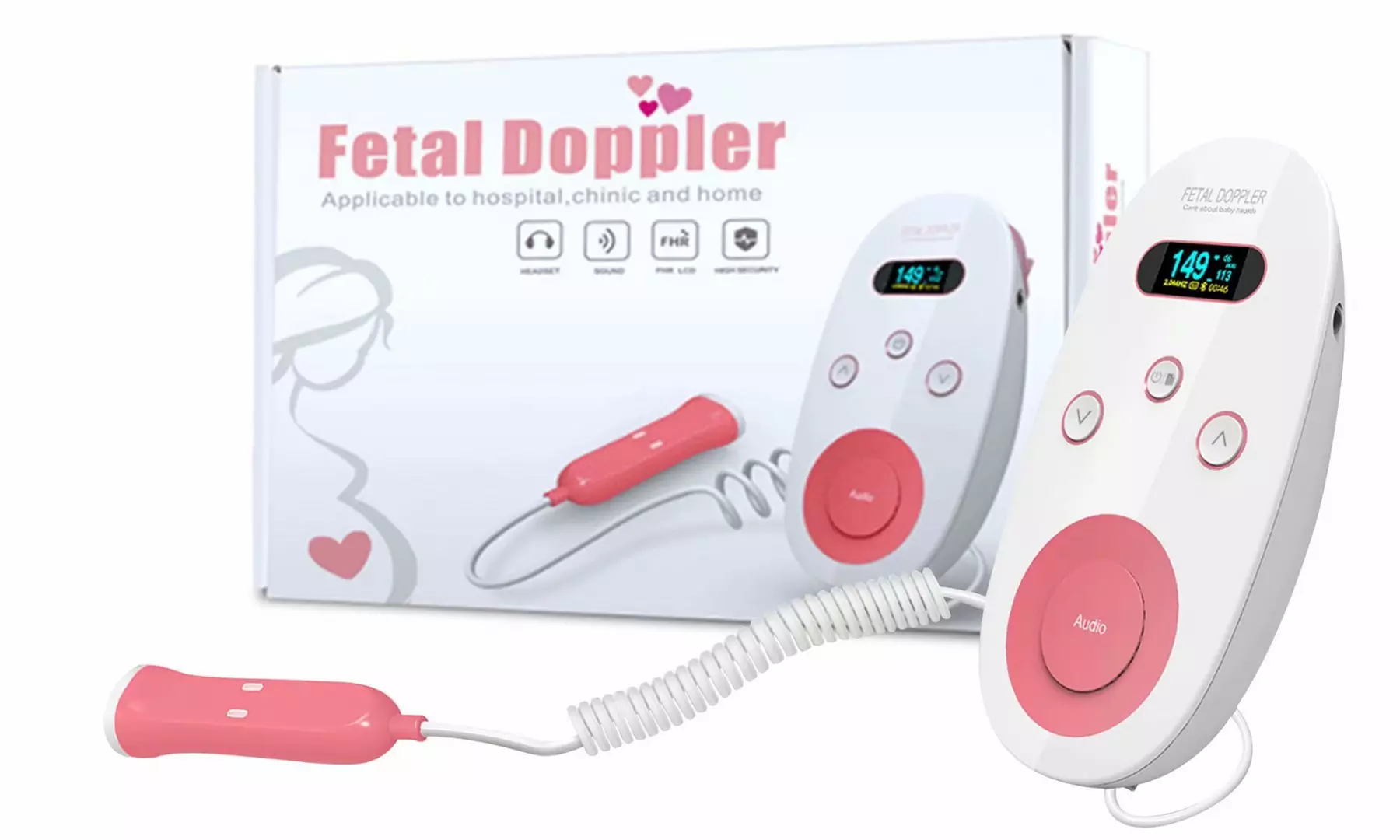 Pregnant Fetal Doppler Heartbeat Monitor Baby Heart LCD Monitor - Primary Image