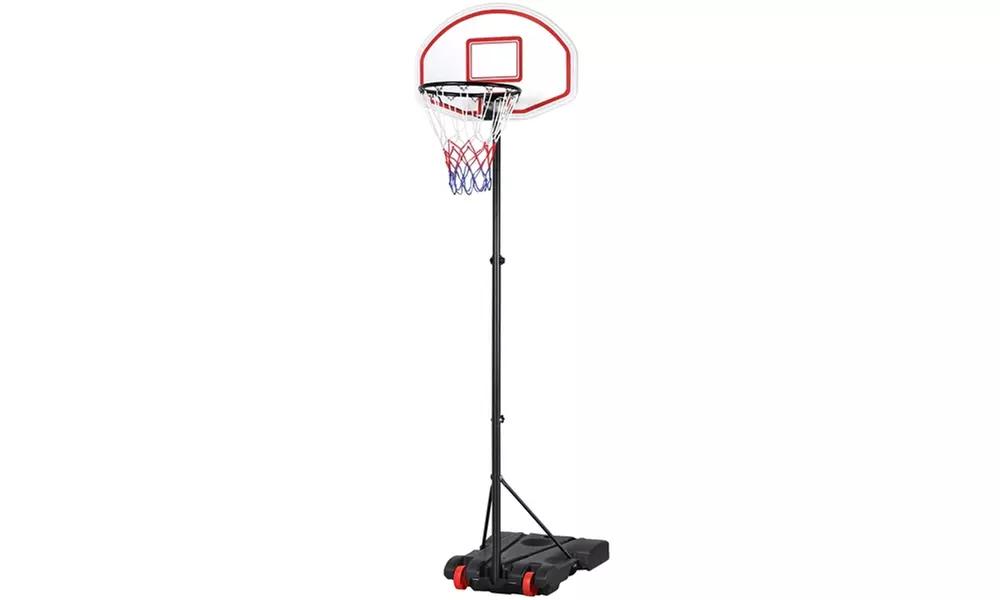 6-8 Ft Adjustable Kids Basketball Hoop System Portable Stand w/Wheel - Primary Image