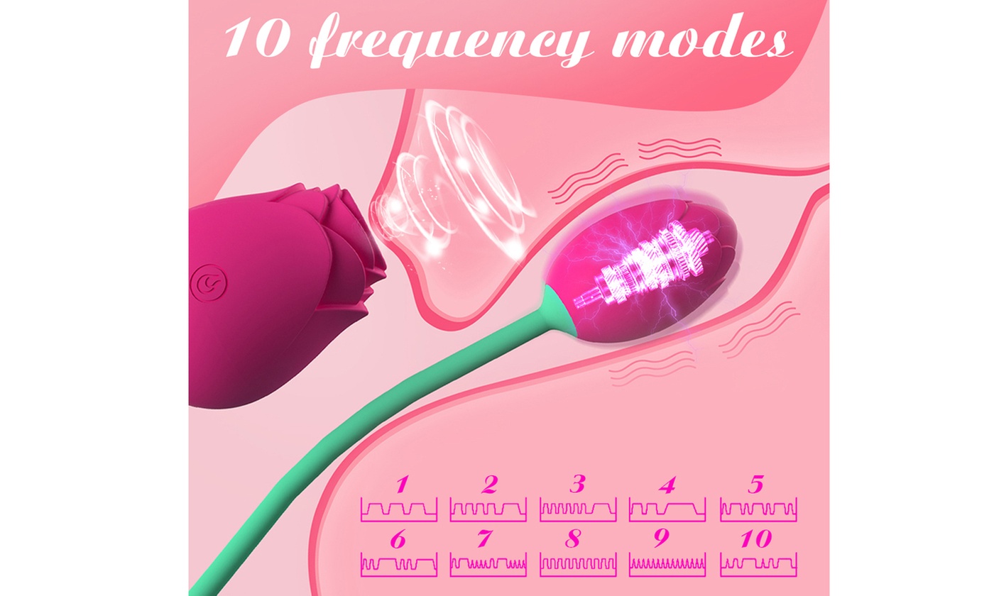 10 Speed Rose G-spot Vibrator Clit Sucker Nipple Licking Sucking Dildo