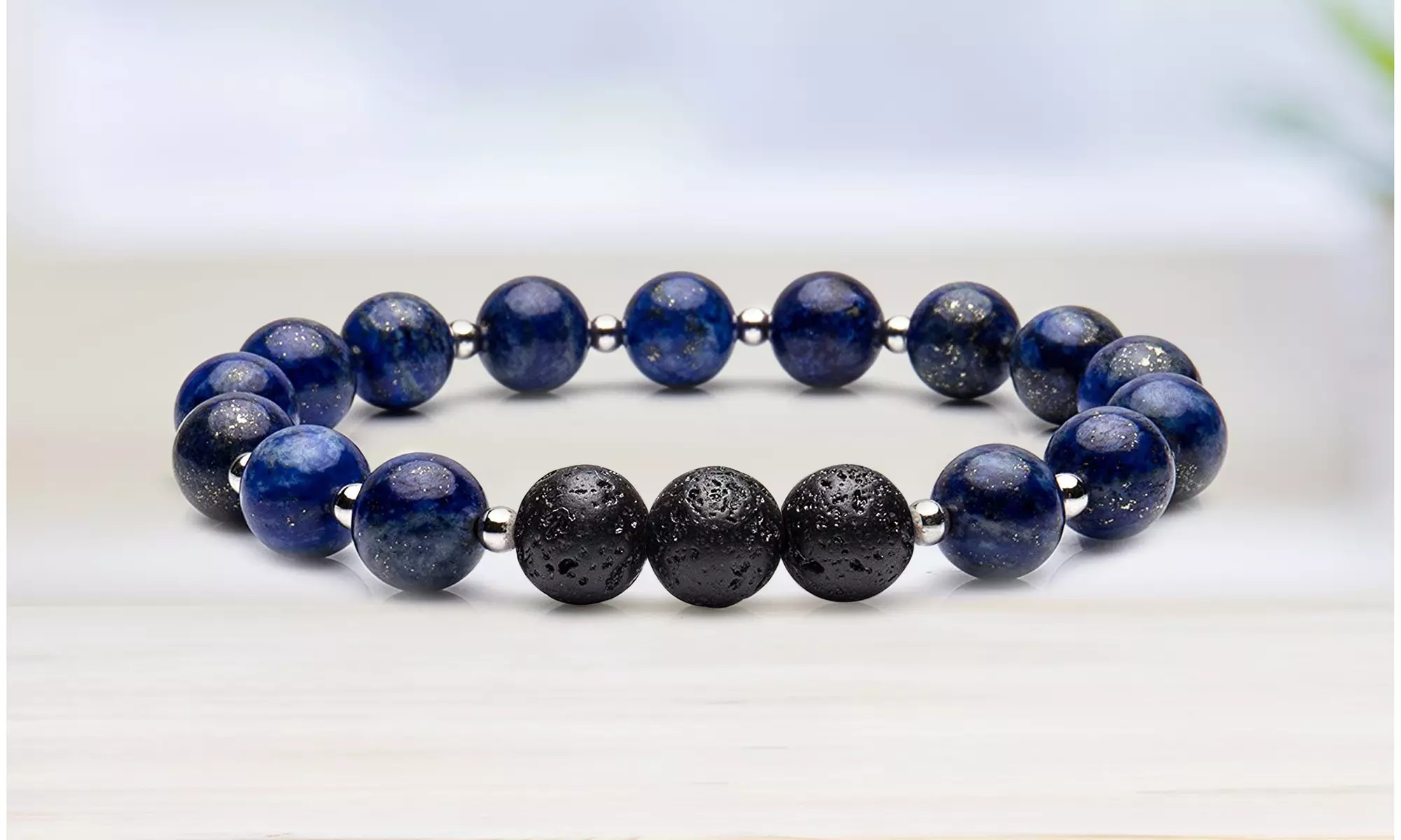 Lava Stone Turquoise-tone Diffuser Bracelet