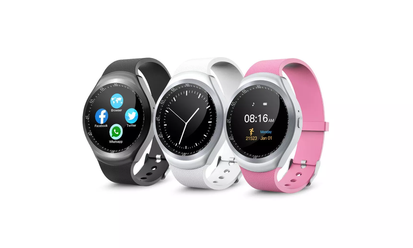 Bluetooth Sports Pedometer Waterproof Smart Watch For Android IOS - Primary Image