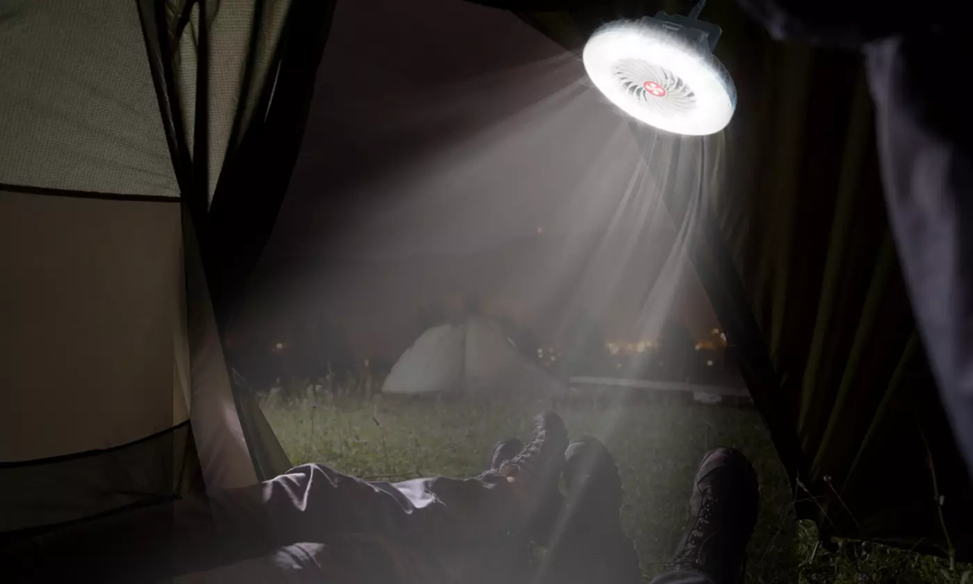 LakeForest 3-In-1 Camping LED Fan Lantern Hanging Tent Light Power Bank