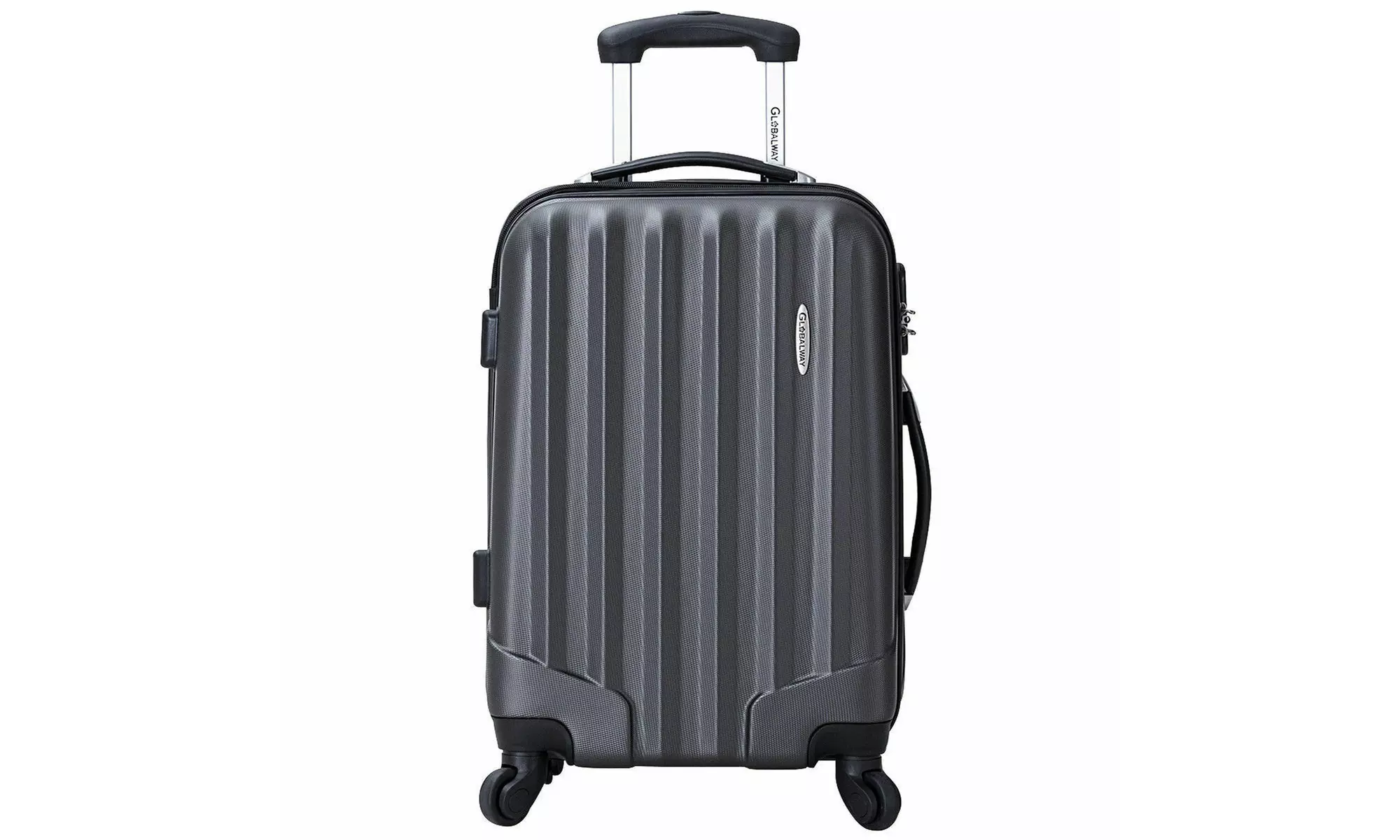 GLOBALWAY 3 Pcs Luggage Travel Set Bag ABS Trolley Suitcase w/TSA Lock Gray - Second Medium