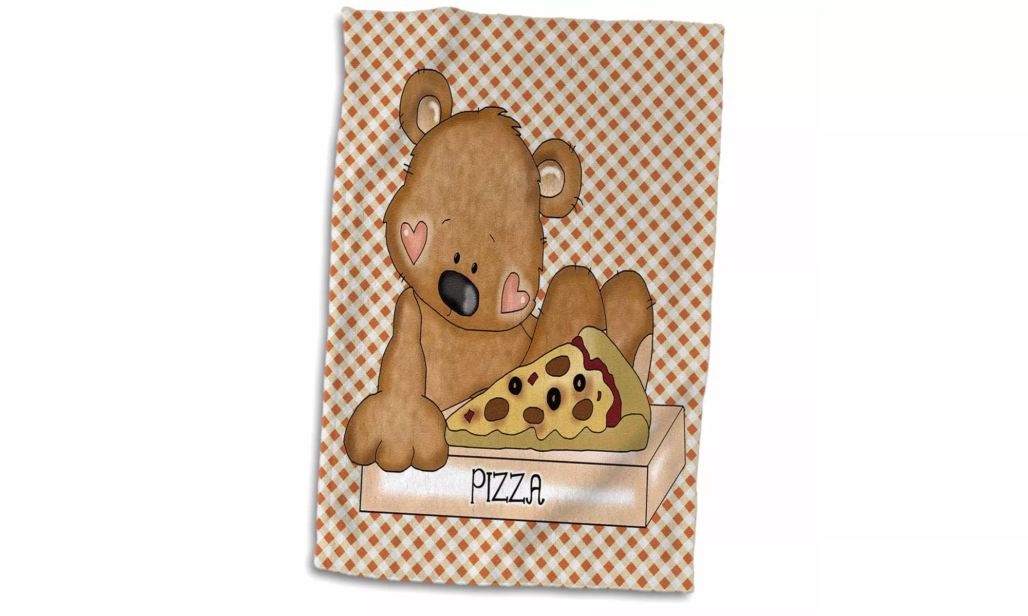  Towel - Cute Little Bear WIth Pizza Slice - 15 by 22-inches  - Second Medium