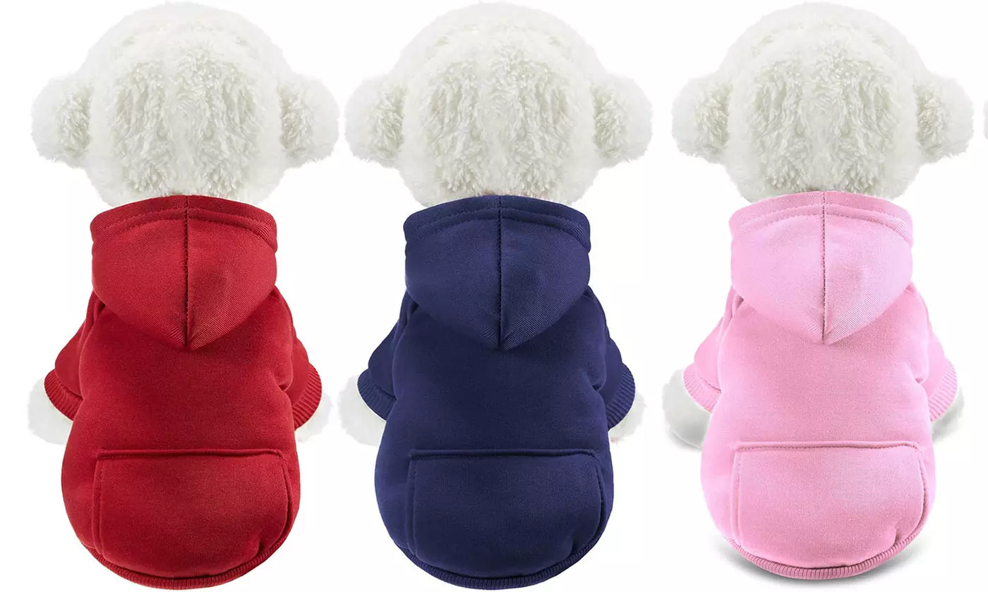 Fall Winter Dog Hoodie Sweatshirts Coat with Pocket for Dogs Puppy Cat