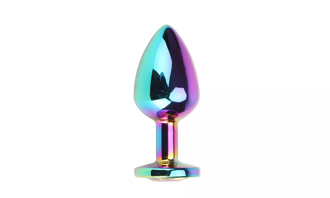 Anal Plug Stainless Steel RAINBOW Plug Metal Jewel