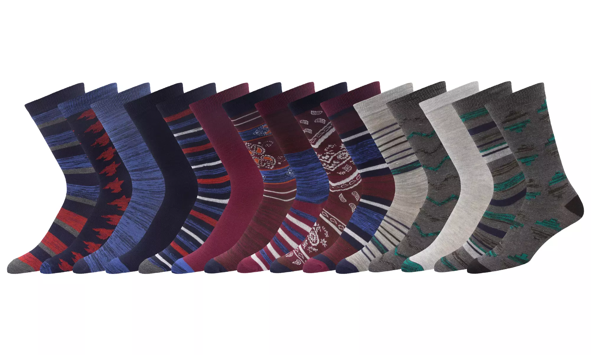 John Weitz Mens Contemporary Casual and Dress Crew Trouser Socks (15 or 30 Pack) - Primary Image