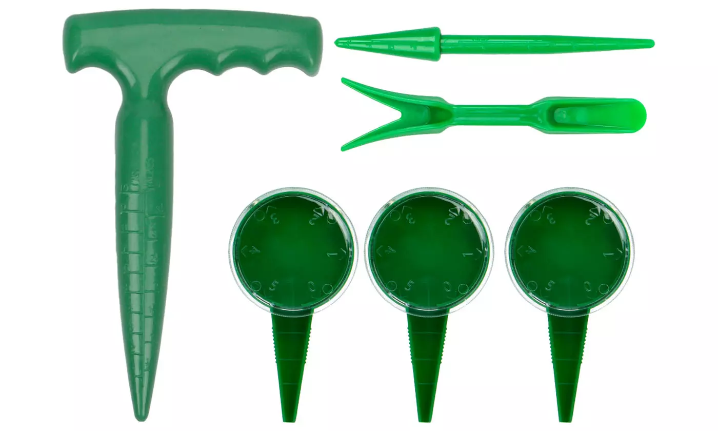 6 Pack Sowing Seeds Dispenser Set Adjustable Garden Hand Planter Seeder Tool - Primary Image