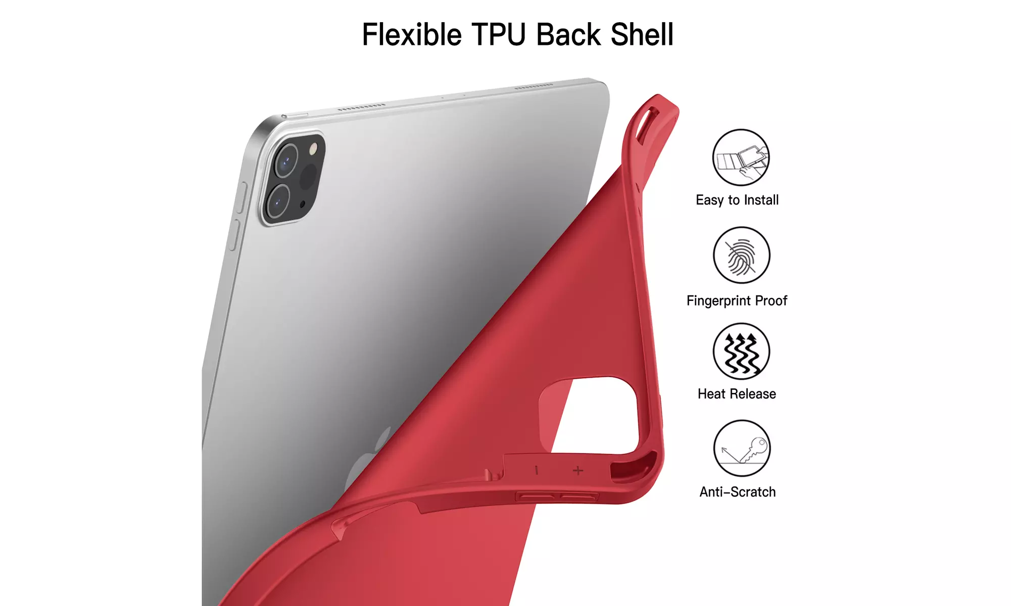 iPad Pro 12.9'' (2022/2021) Case with Pencil Holder, Support 2nd Pencil Charging
