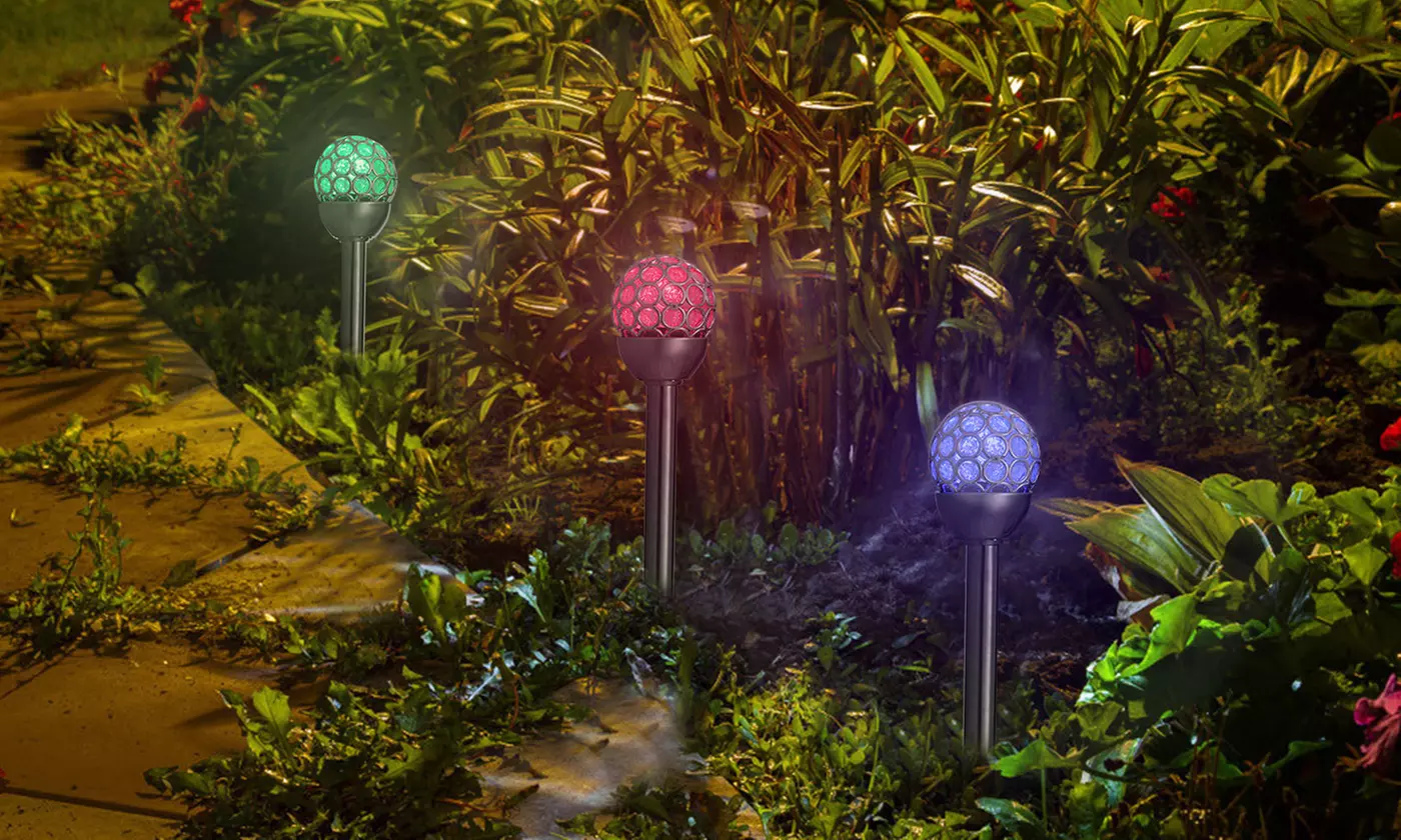 SolarEK Ball RGB LED Solar Lights Multi-Color Stake Lights (3-, 6-, or 9-Pack)