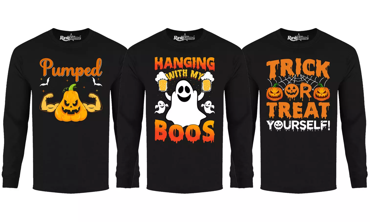 Men Creepy Scary Halloween Long Sleeve Shirt (S-2XL)