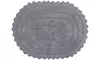 Ultra Soft Spa Cotton Crochet Oval Bath Mat , 21 x 34" - Gray
