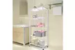 Multi-function Wheeled Iron Five-layer Folding Storage Rack White - Second Medium