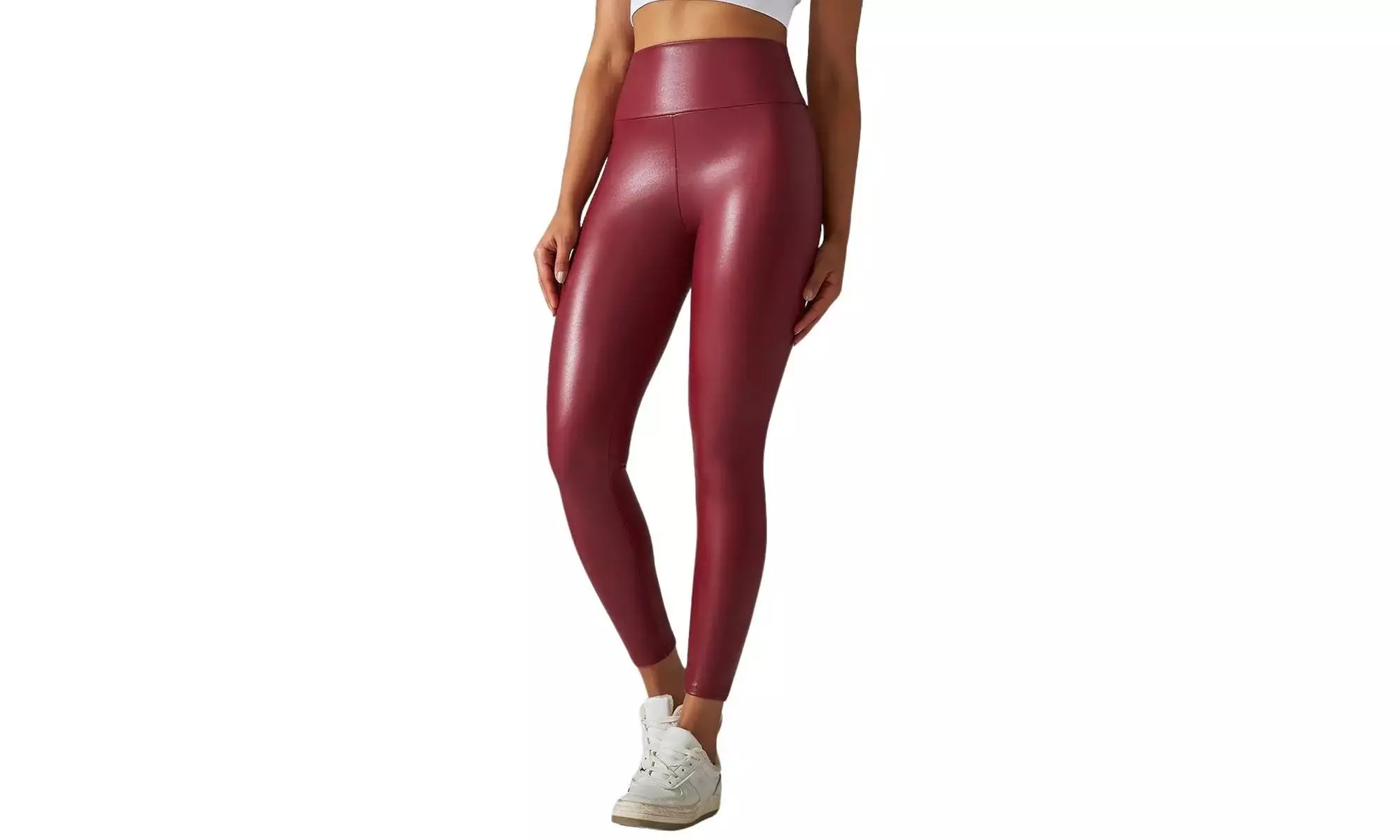 Women's High Waisted Butt Lifting Faux Leather Leggings