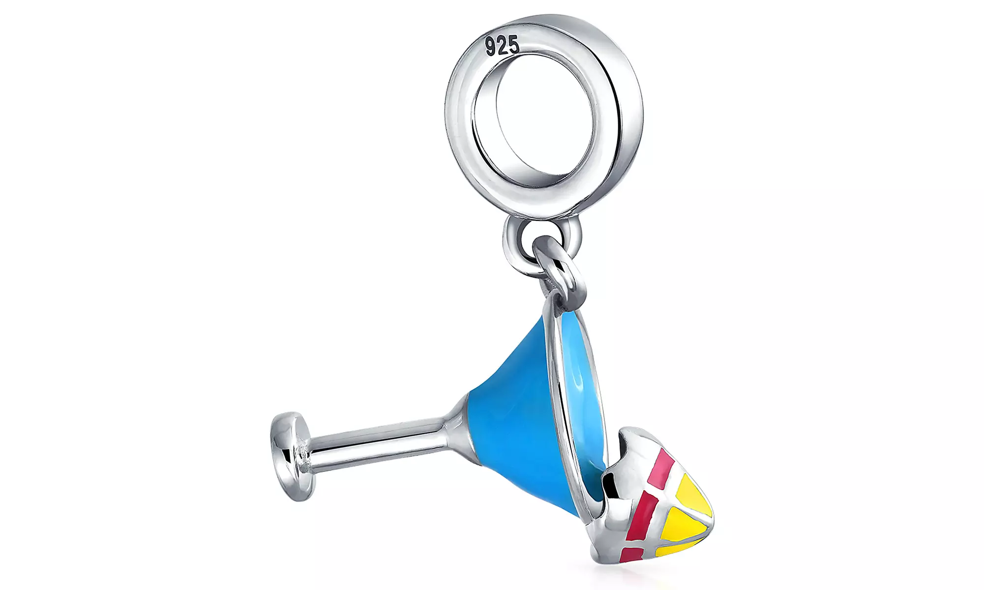 Tropical Margarita Martini Travel Dangle Charm Bead Sterling Silver - Second Medium