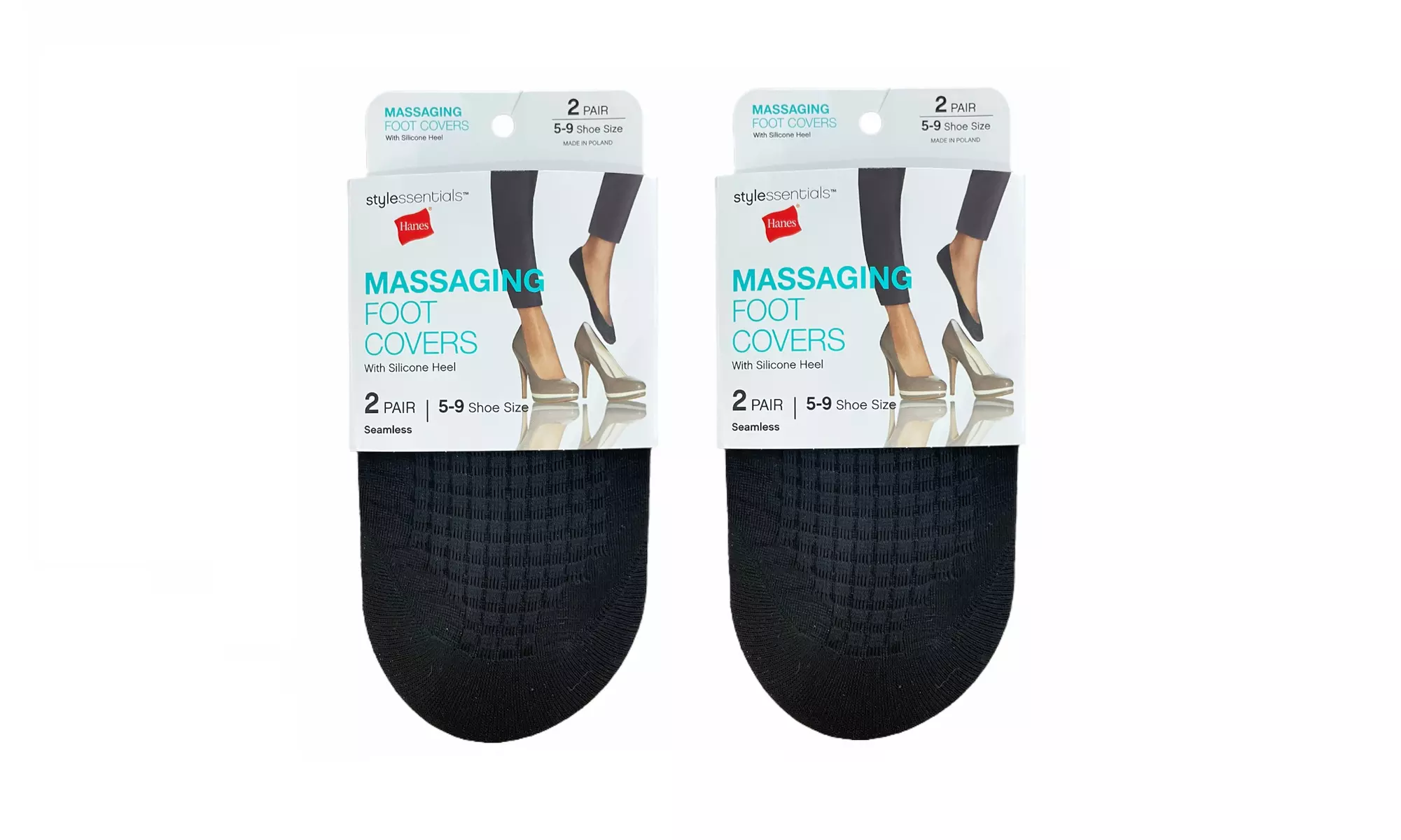 4 Pairs Hanes Massaging Foot Covers  - Primary Image