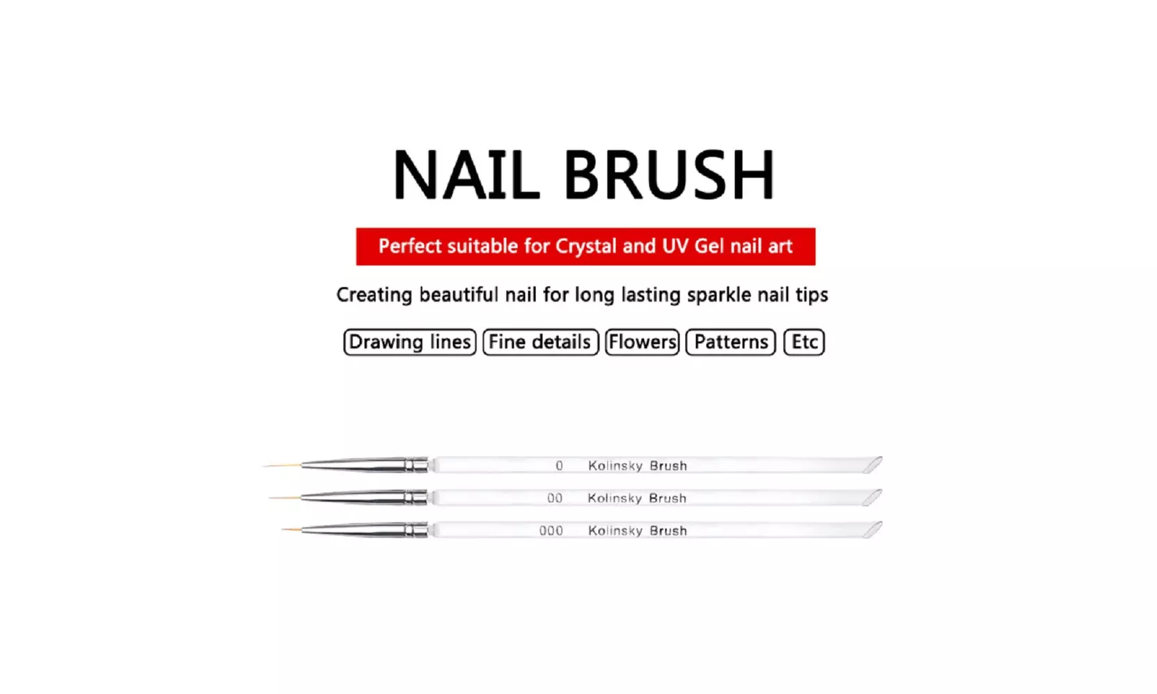 3PCS Nail Art Pen Dotting Painting Drawing UV Gel Liner Polish Brush Tool Set US - Second Medium