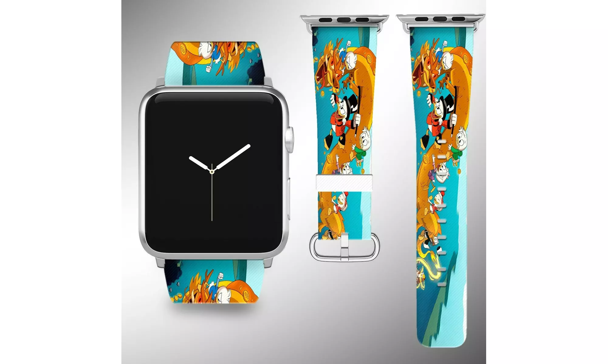 Scrooge McDuck Disney Apple Watch Band 38 40 42 44 mm Fabric Leather Strap 01 - Primary Image