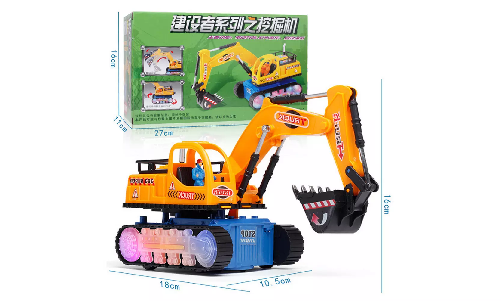 Toys For Boys LED Electric Construction Vehicle Excavator Truck Toy Car Gift  - Second Medium