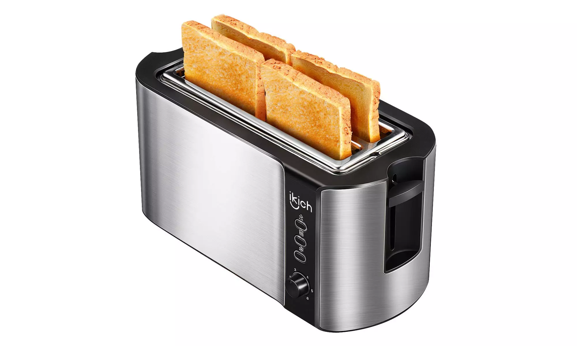 IKICH 4 Slice Long Slot Toaster Prime Rated, Stainless Steel Bread Toasters - Primary Image