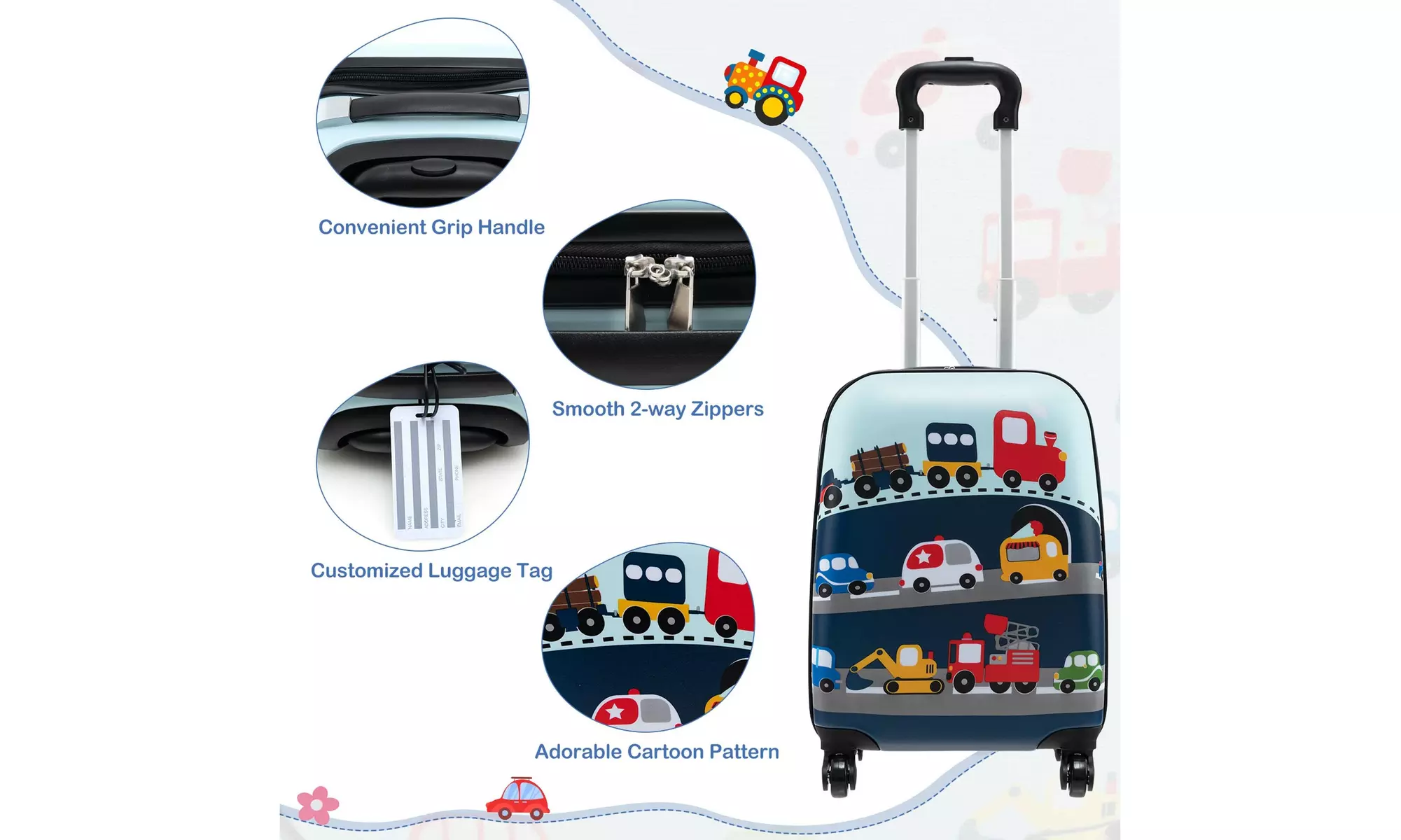 Costway Five-Piece Costway Kids Luggage Set 