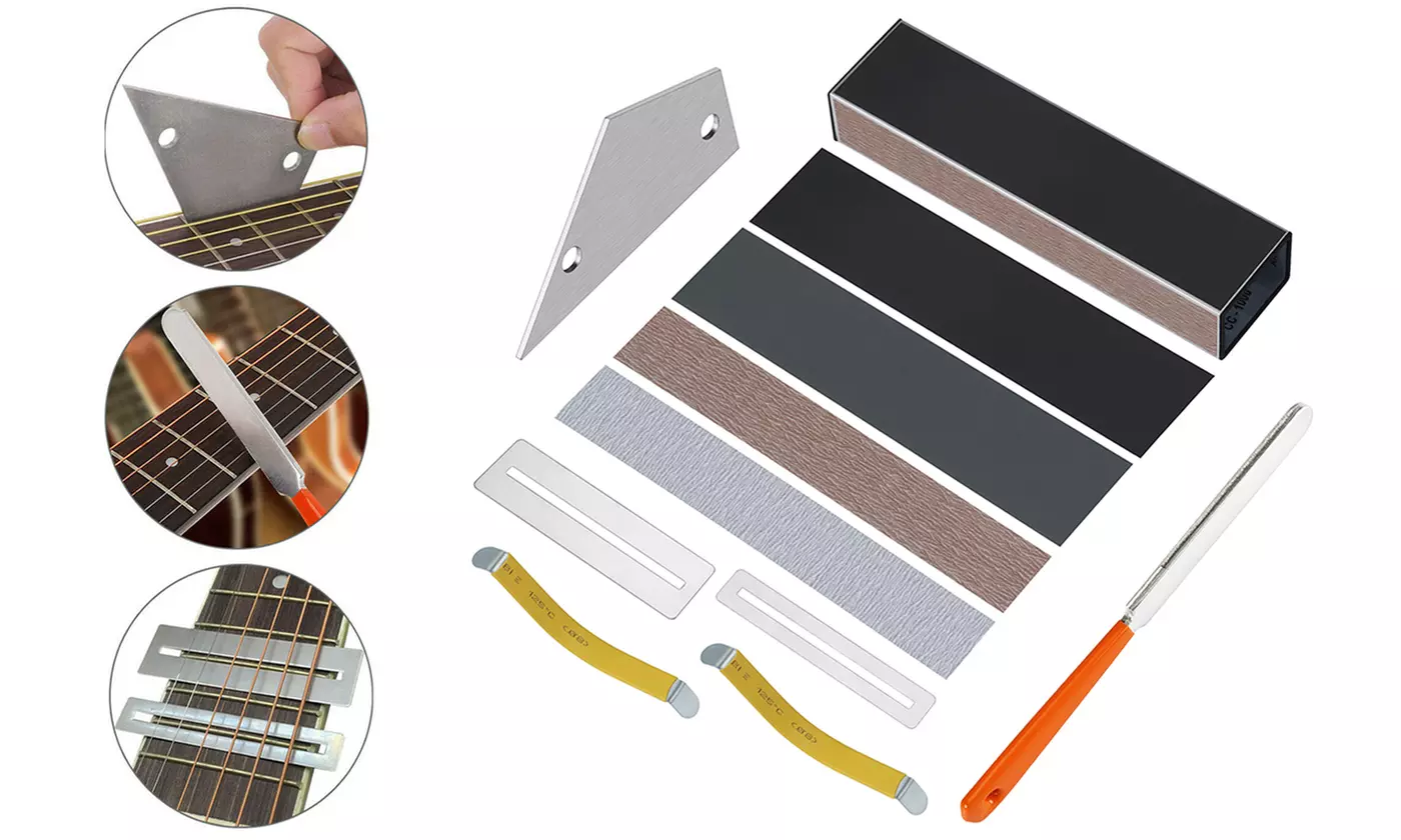 11Pcs Guitar Luthier Tool Kit File Fret Crowning Rocker Fingerboard Grinding - Primary Image