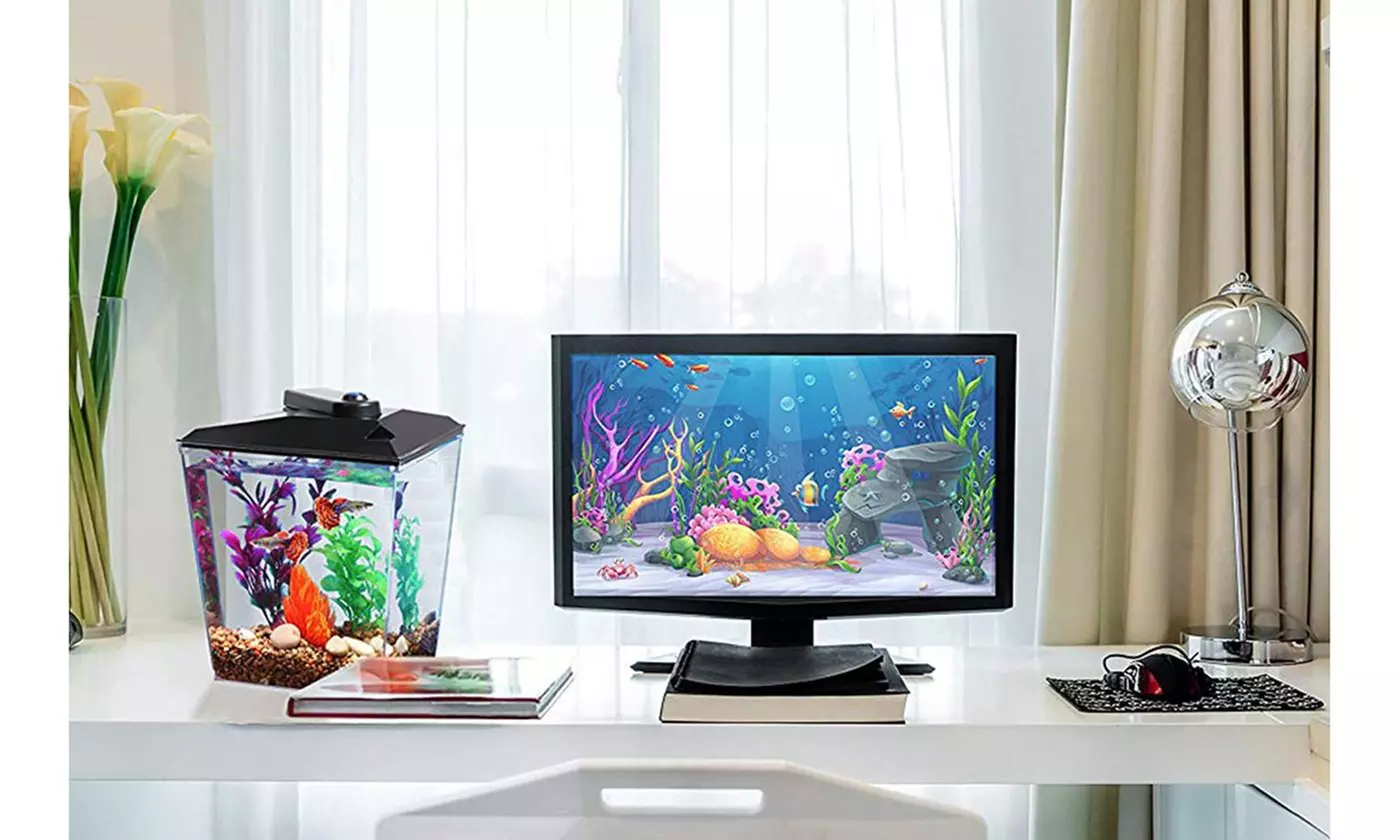 1-Gallon Aquarium Kit LED Light Power Filter & Betta Fish Tank - Second Medium