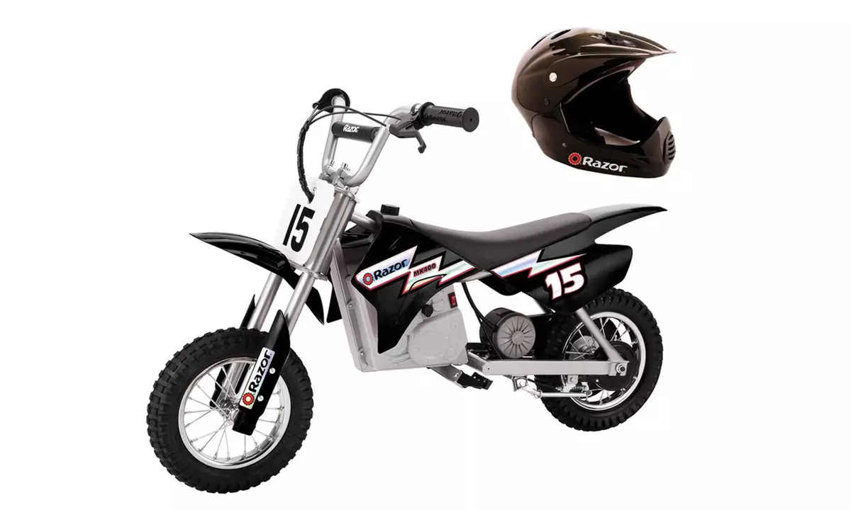 Razor MX350 Dirt Rocket Electric Black With Full Face Helmet - Primary Image