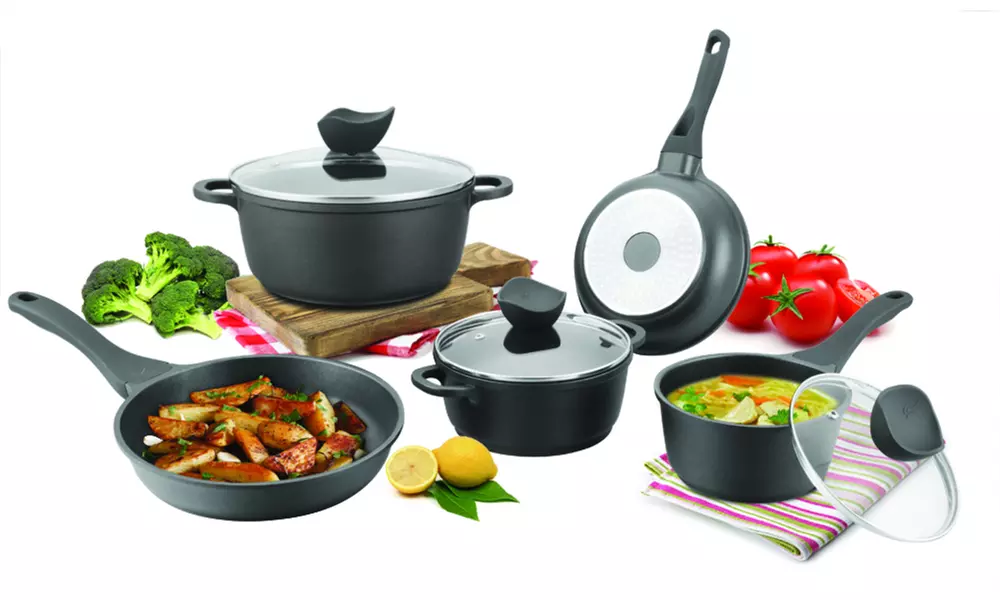 Closeout Deal - Ceramic Nonstick Die Cast Aluminum Cookware Set - 12PC - Second Medium