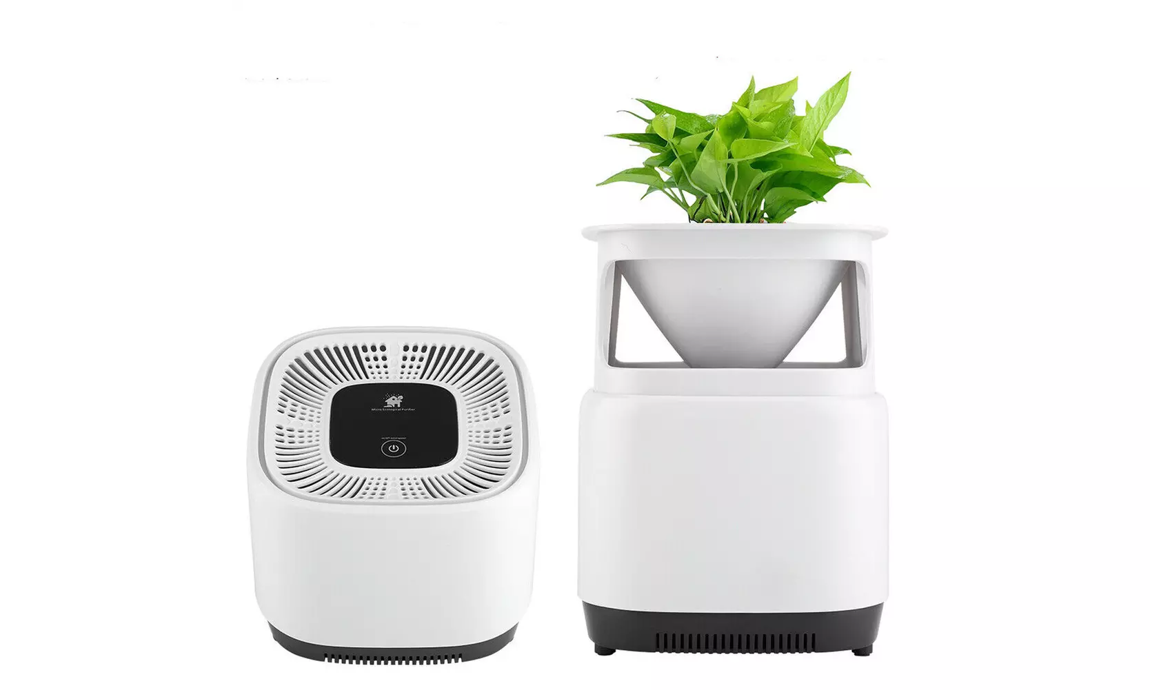 Desktop Air Purifier Ionizer Allergens Odor Smoke with DIY Plant Potted - Primary Image